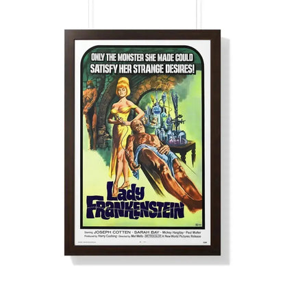 LADY FRANKENSTEIN 1971 - Framed Movie Poster 20" x 30" Walnut - The Sticker Space