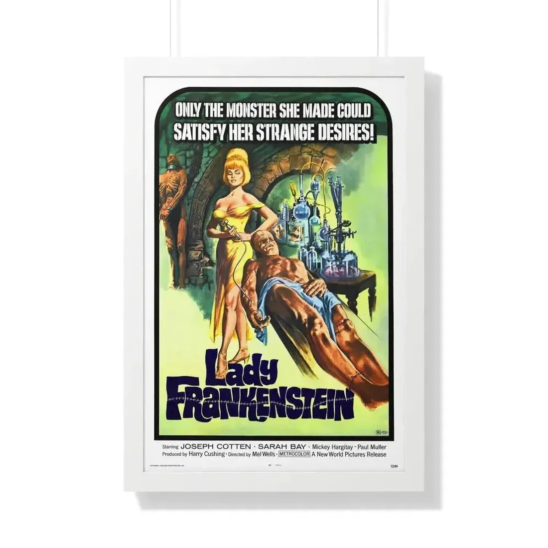 LADY FRANKENSTEIN 1971 - Framed Movie Poster 20" x 30" White - The Sticker Space