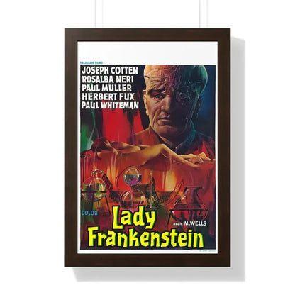 LADY FRANKENSTEIN (4) 1971 - Framed Movie Poster 16″ x 24″ Walnut - The Sticker Space