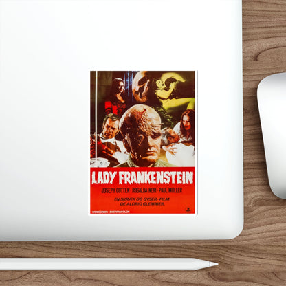 LADY FRANKENSTEIN (DANISH) 1971 Movie Poster STICKER Vinyl Die-Cut Decal-The Sticker Space