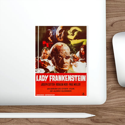 LADY FRANKENSTEIN (DANISH) 1971 Movie Poster STICKER Vinyl Die-Cut Decal-The Sticker Space