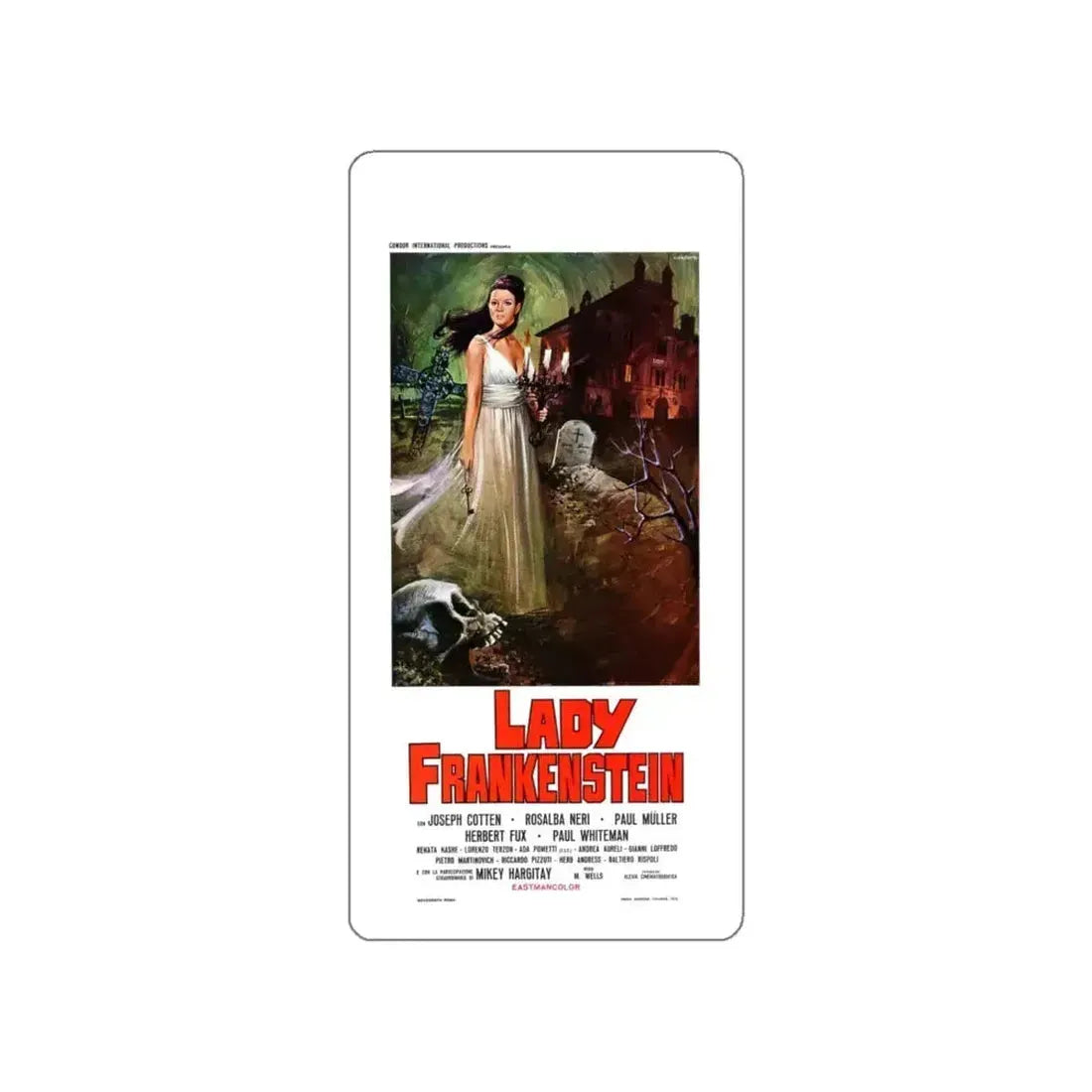LADY FRANKENSTEIN (ITALIAN) 1971 Movie Poster STICKER Vinyl Die-Cut Decal 6 Inch - The Sticker Space