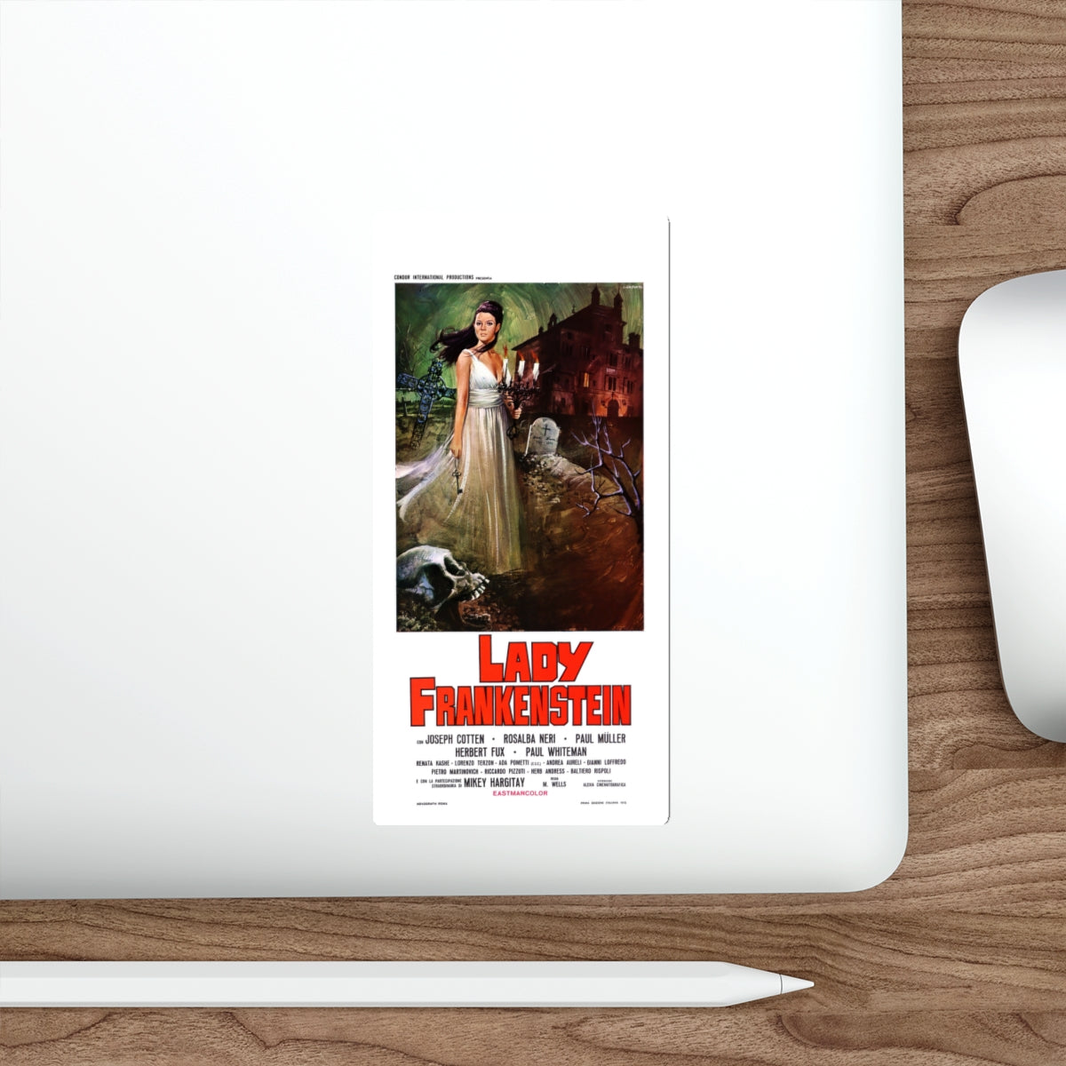 LADY FRANKENSTEIN (ITALIAN) 1971 Movie Poster STICKER Vinyl Die-Cut Decal-The Sticker Space