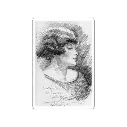 Lady in Profile, 1921 (Magazine Illustration) STICKER Vinyl Die-Cut Decal White Die-Cut 5 Inch - The Sticker Space