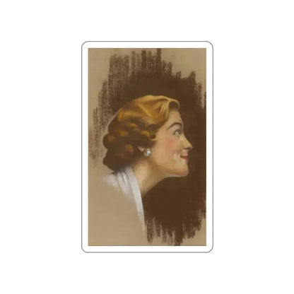 Lady in Profile, original illustration (Magazine Illustration) STICKER Vinyl Die-Cut Decal White Die-Cut 2 Inch - The Sticker Space