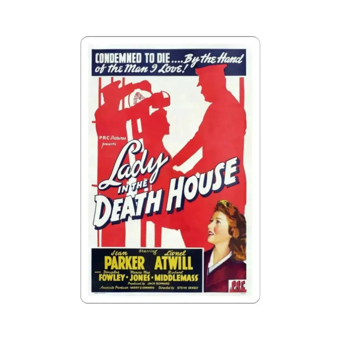LADY IN THE DEATH HOUSE 1944 Movie Poster - STICKER Vinyl Kiss-Cut Decal 2 Inch White - The Sticker Space