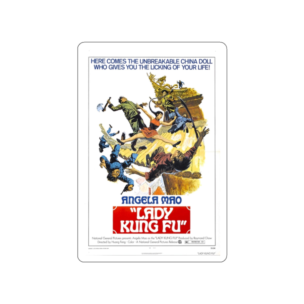 LADY KUNG FU (HAPKIDO) 1972 Movie Poster STICKER Vinyl Die-Cut Decal-2 Inch-The Sticker Space