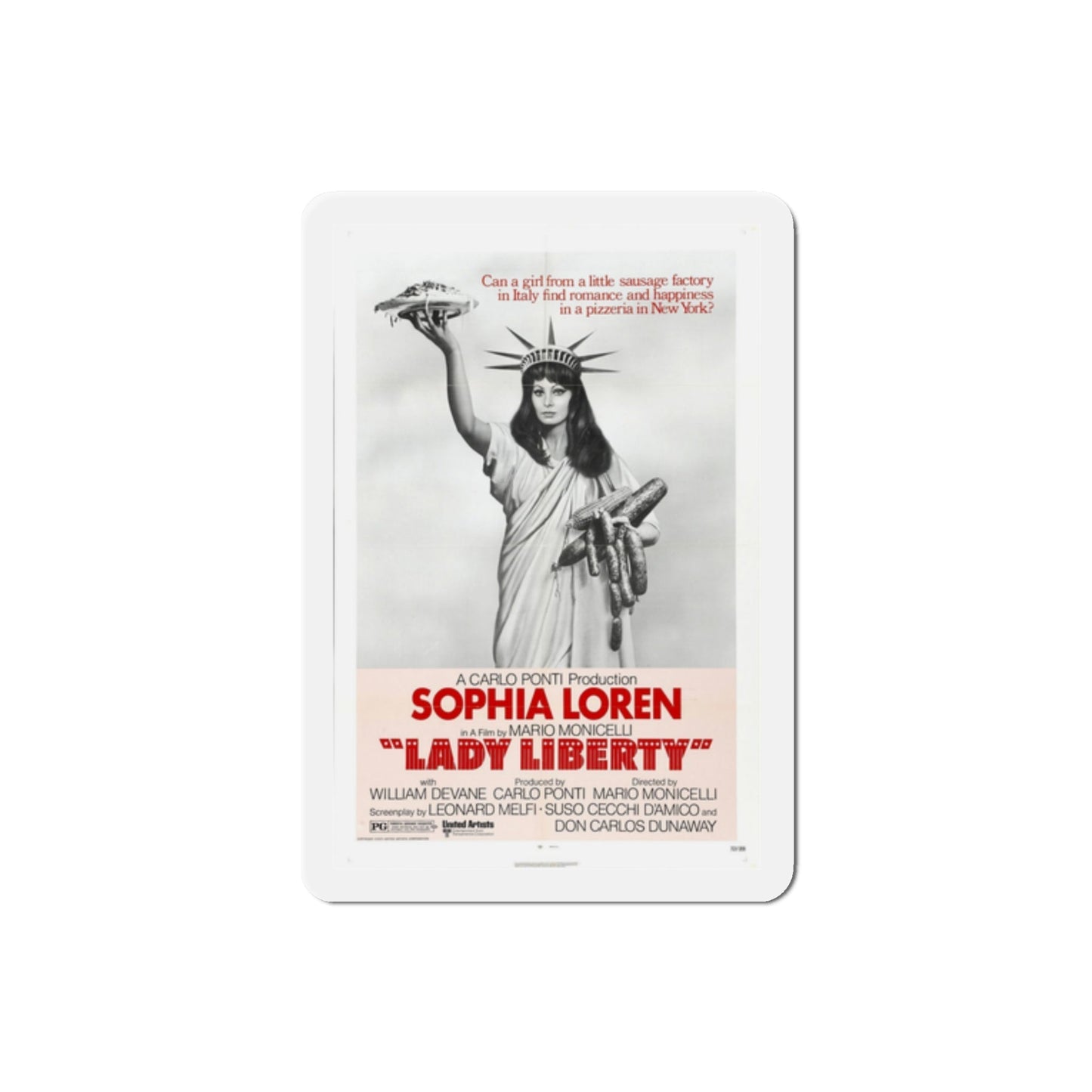 Lady Liberty 1972 Movie Poster Die-Cut Magnet-2 Inch-The Sticker Space