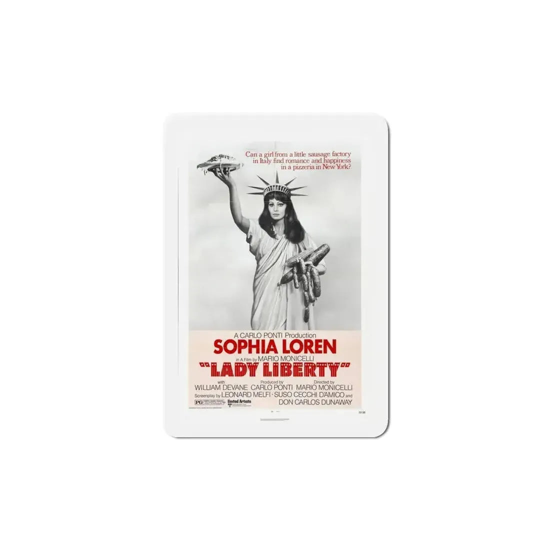 Lady Liberty 1972 Movie Poster Refrigerator Magnet 6 Inch - The Sticker Space