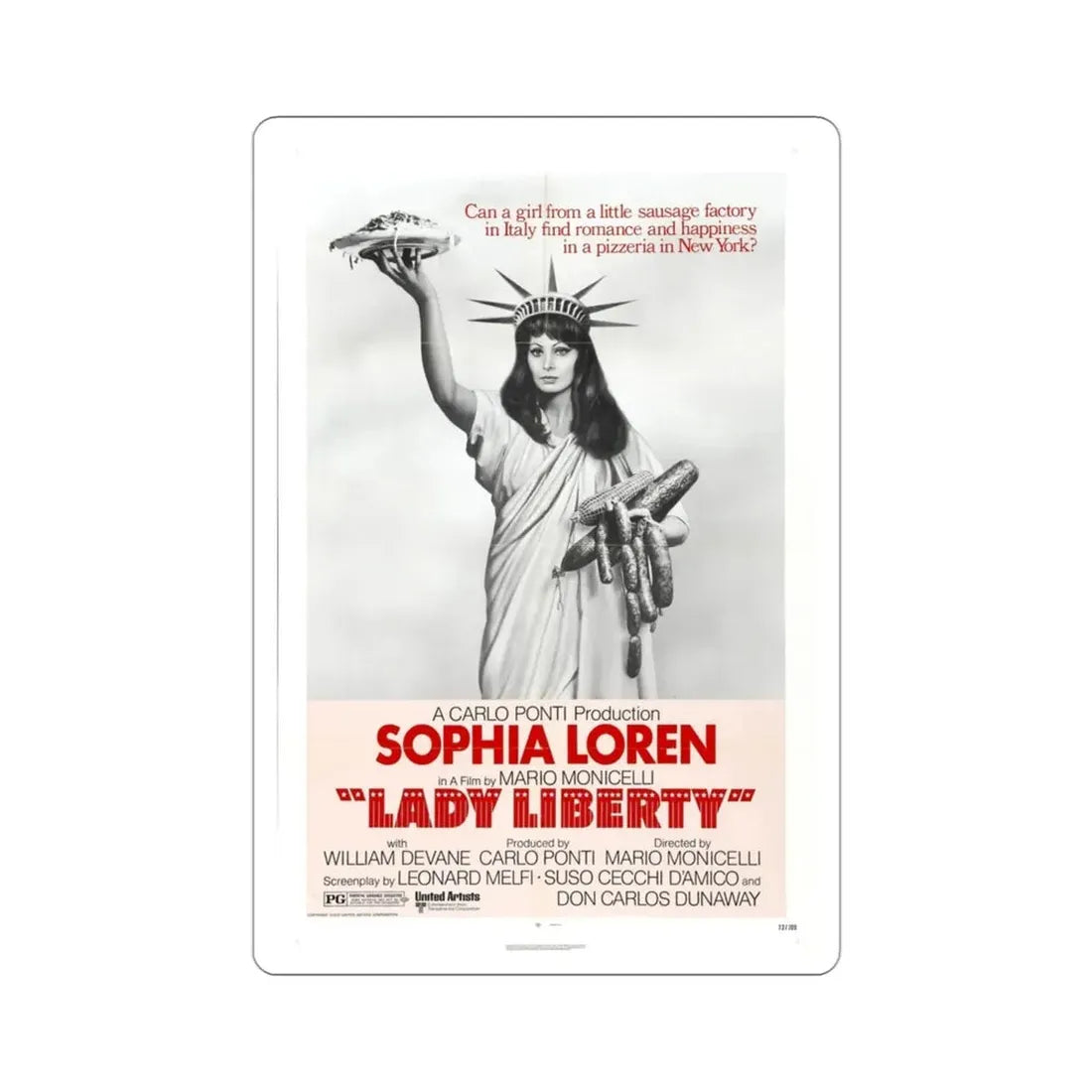 Lady Liberty 1972 Movie Poster STICKER Vinyl Die-Cut Decal - The Sticker Space