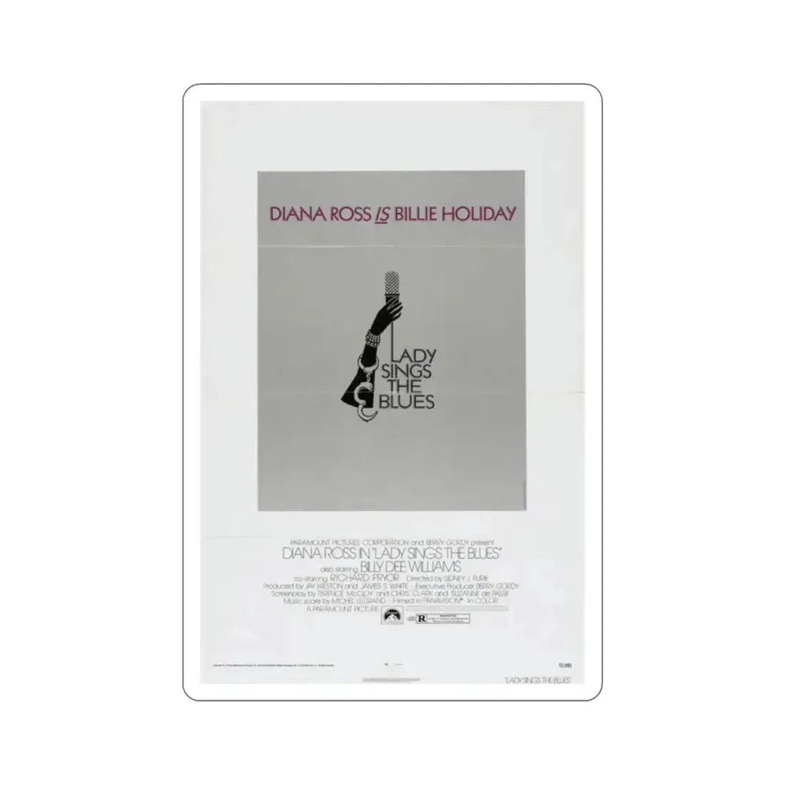 Lady Sings the Blues 1972 Movie Poster STICKER Vinyl Die-Cut Decal 2 Inch - The Sticker Space