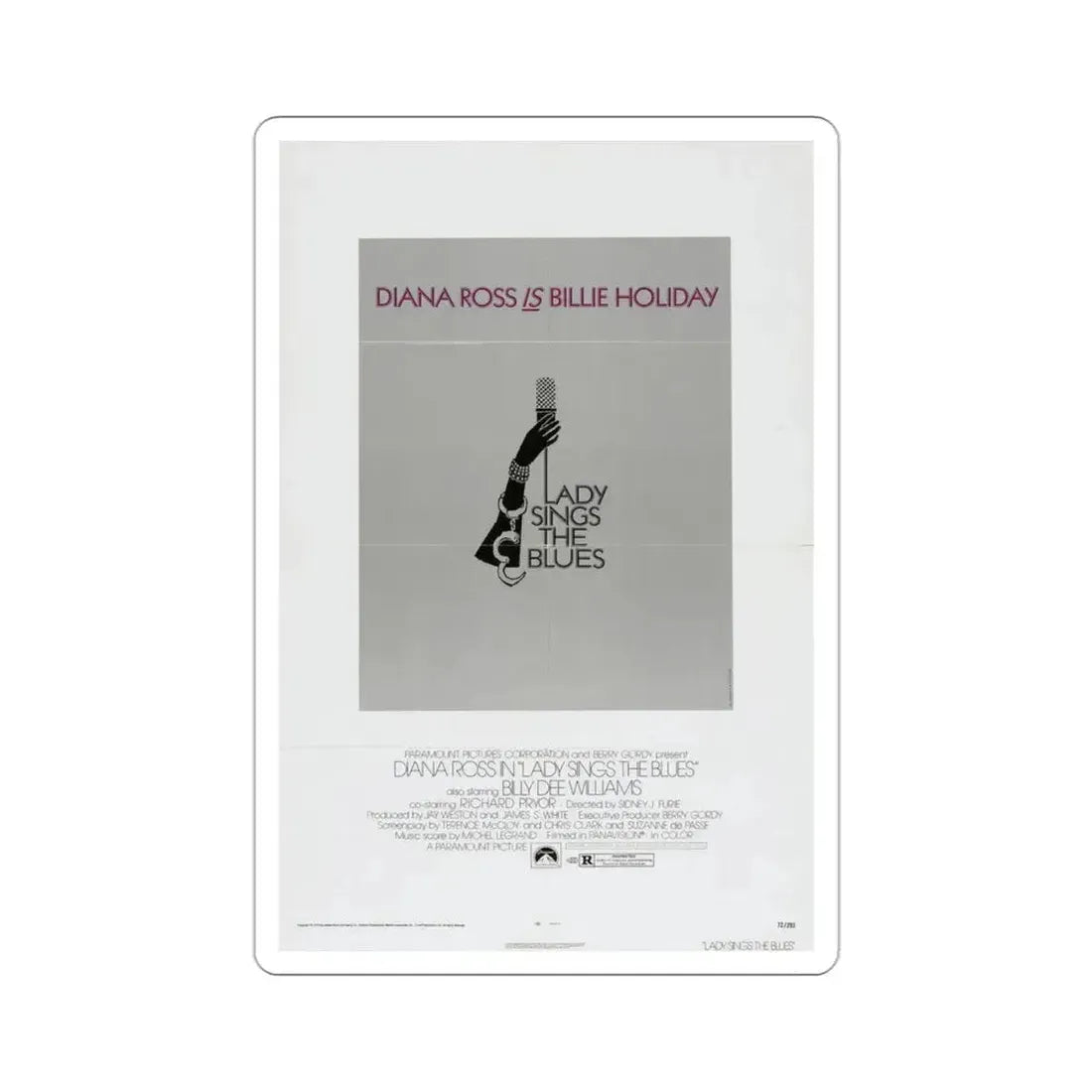 Lady Sings the Blues 1972 Movie Poster STICKER Vinyl Die-Cut Decal 3 Inch - The Sticker Space