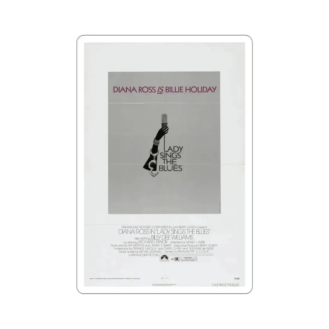 Lady Sings the Blues 1972 Movie Poster STICKER Vinyl Die-Cut Decal 6 Inch - The Sticker Space