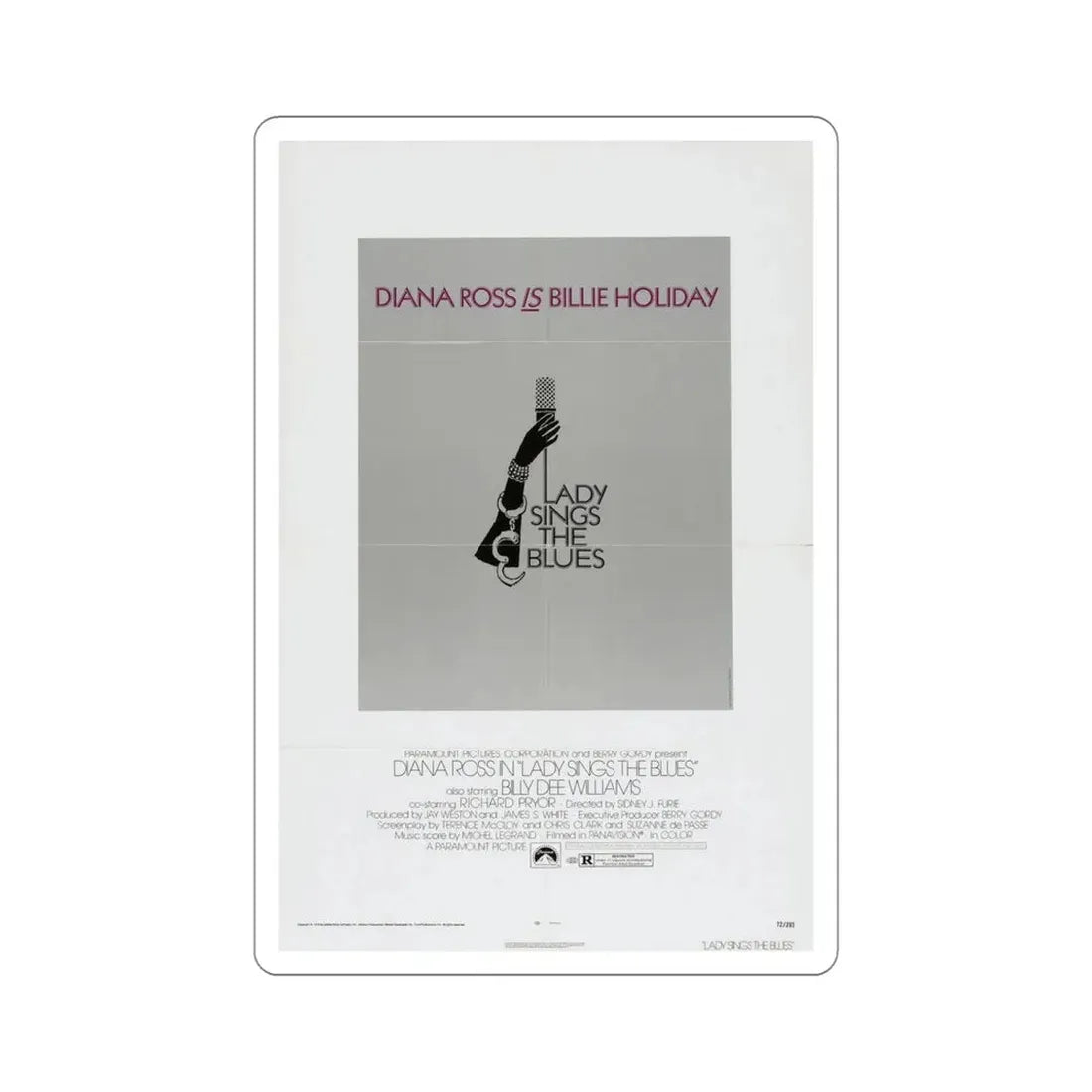 Lady Sings the Blues 1972 Movie Poster STICKER Vinyl Die-Cut Decal - The Sticker Space