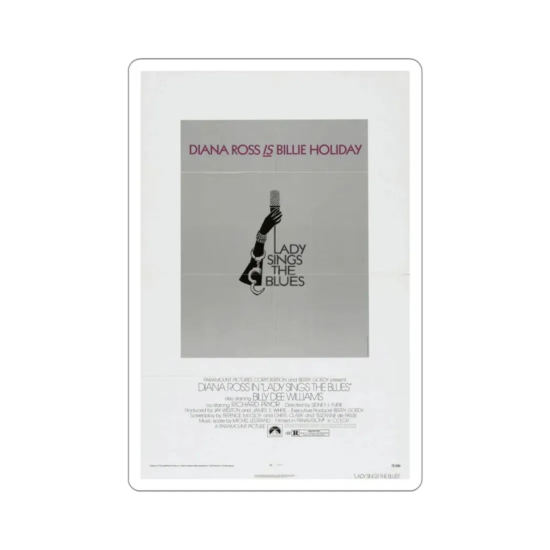 Lady Sings the Blues 1972 Movie Poster STICKER Vinyl Die-Cut Decal - The Sticker Space