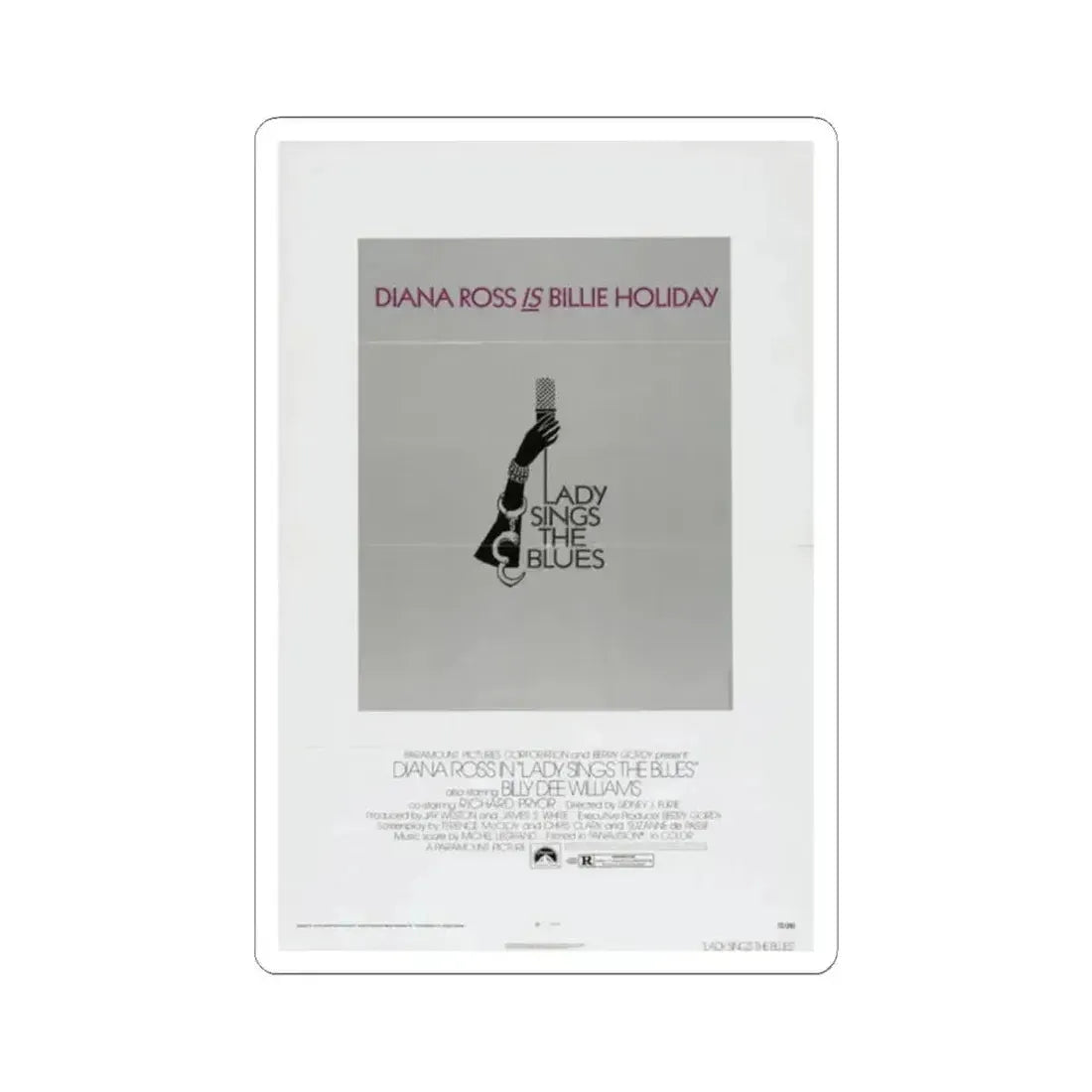 Lady Sings the Blues 1972 Movie Poster - STICKER Vinyl Kiss-Cut Decal 2 Inch White - The Sticker Space