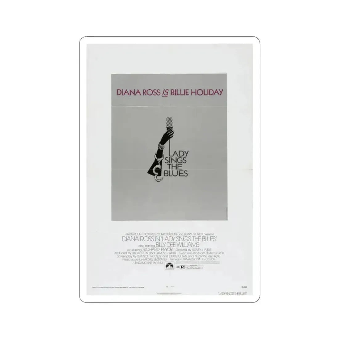 Lady Sings the Blues 1972 Movie Poster - STICKER Vinyl Kiss-Cut Decal 3 Inch White - The Sticker Space