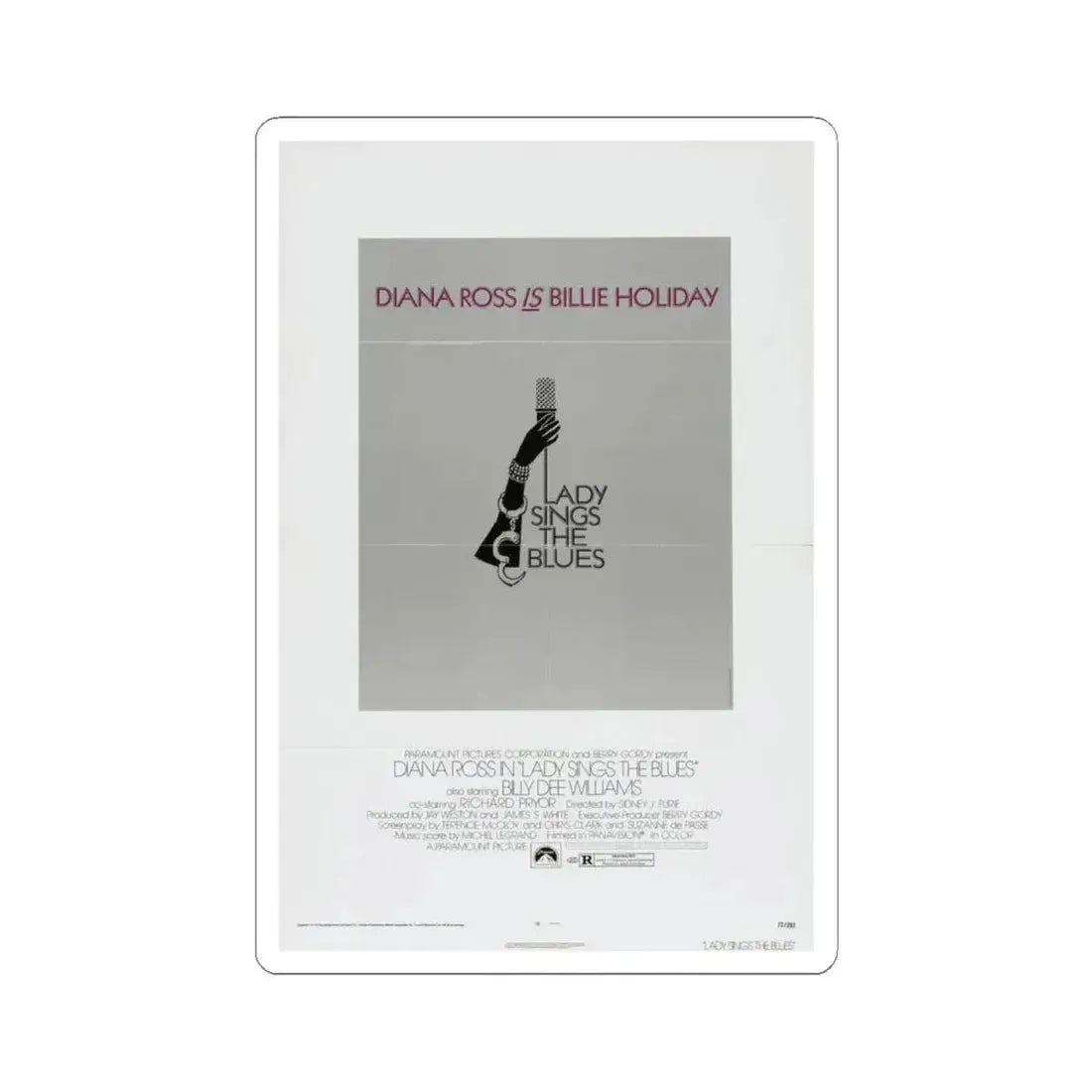 Lady Sings the Blues 1972 Movie Poster - STICKER Vinyl Kiss-Cut Decal 4 Inch White - The Sticker Space