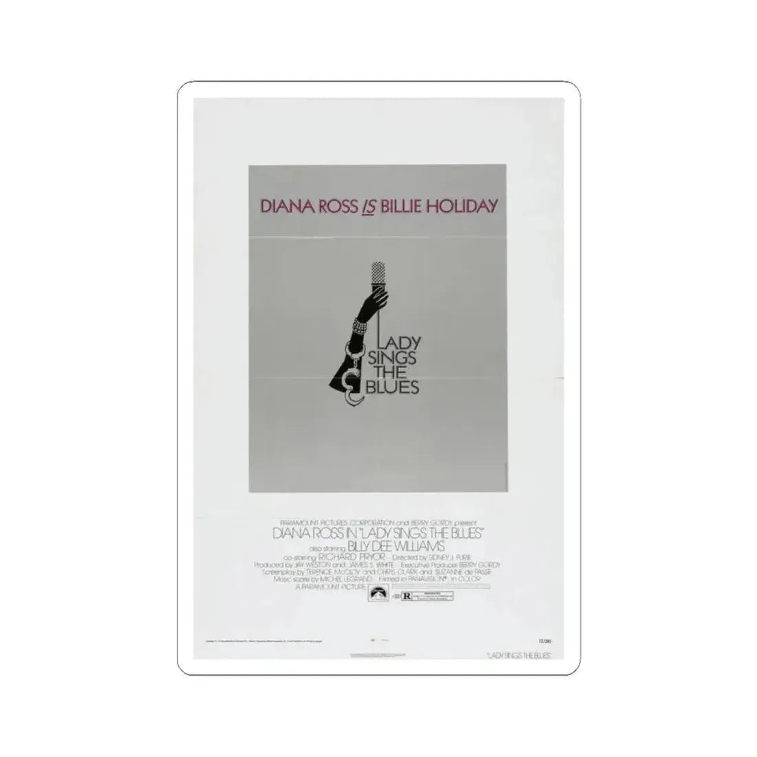Lady Sings the Blues 1972 Movie Poster - STICKER Vinyl Kiss-Cut Decal 6 Inch White - The Sticker Space