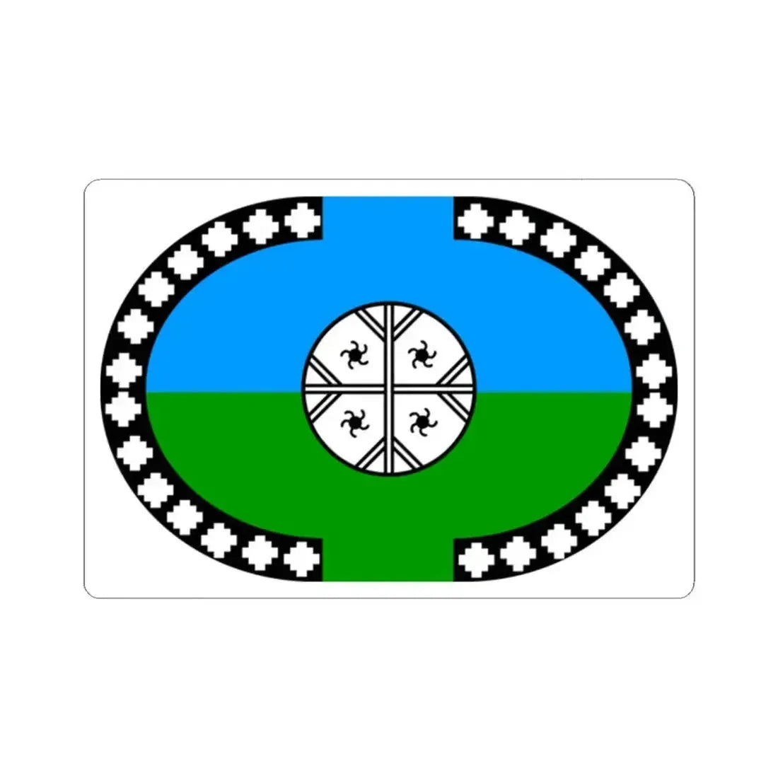 Lafquenche flag (Argentina) STICKER Vinyl Kiss-Cut Decal 2 Inch White - The Sticker Space