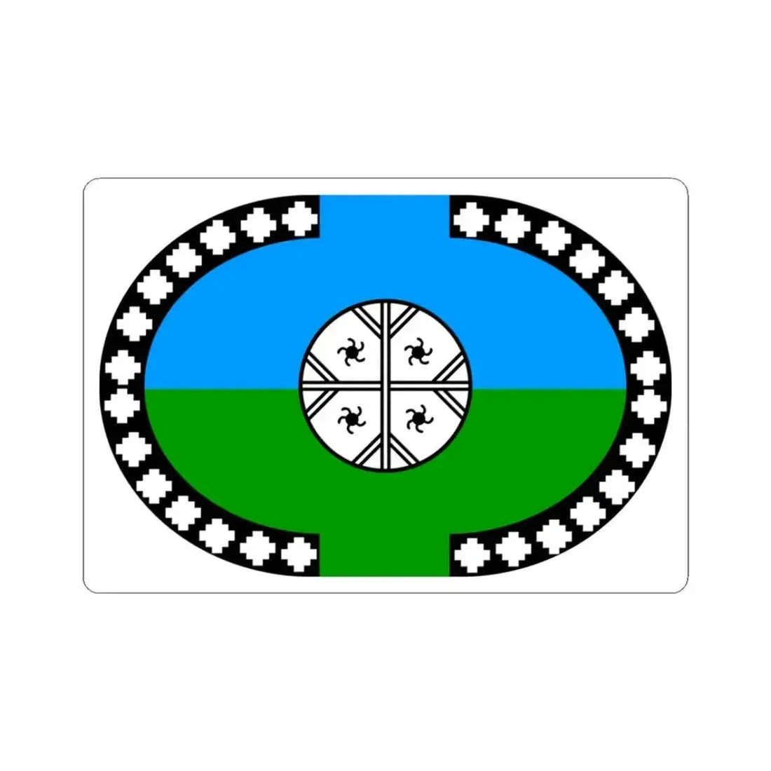 Lafquenche flag (Argentina) STICKER Vinyl Kiss-Cut Decal 3 Inch White - The Sticker Space