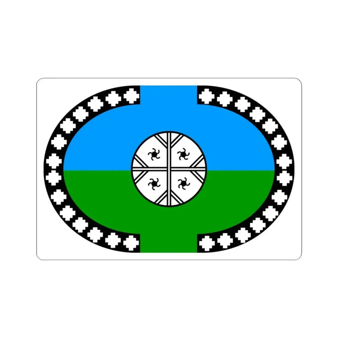 Lafquenche flag (Argentina) STICKER Vinyl Kiss-Cut Decal 4 Inch White - The Sticker Space