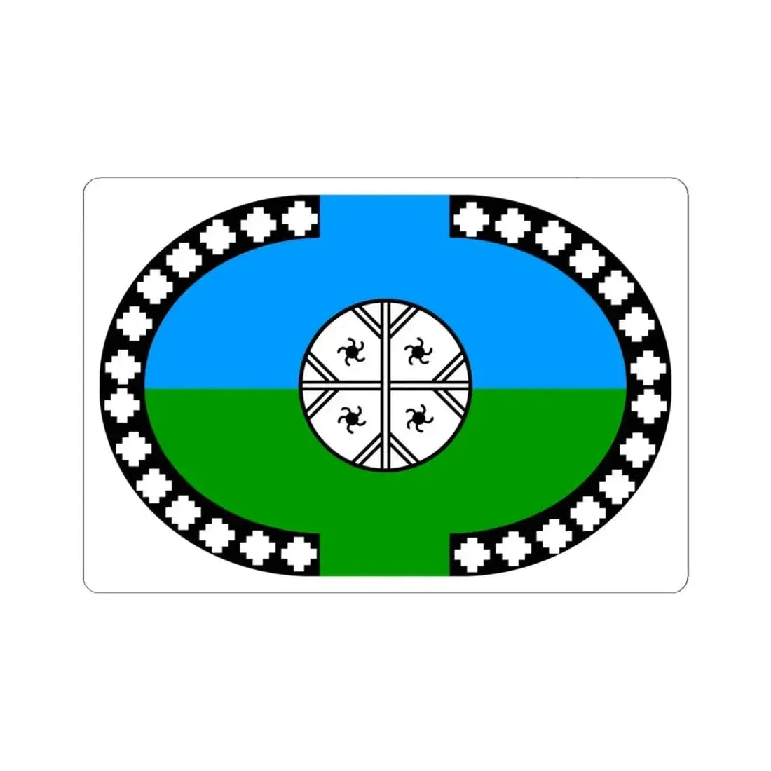 Lafquenche flag (Argentina) STICKER Vinyl Kiss-Cut Decal 6 Inch White - The Sticker Space