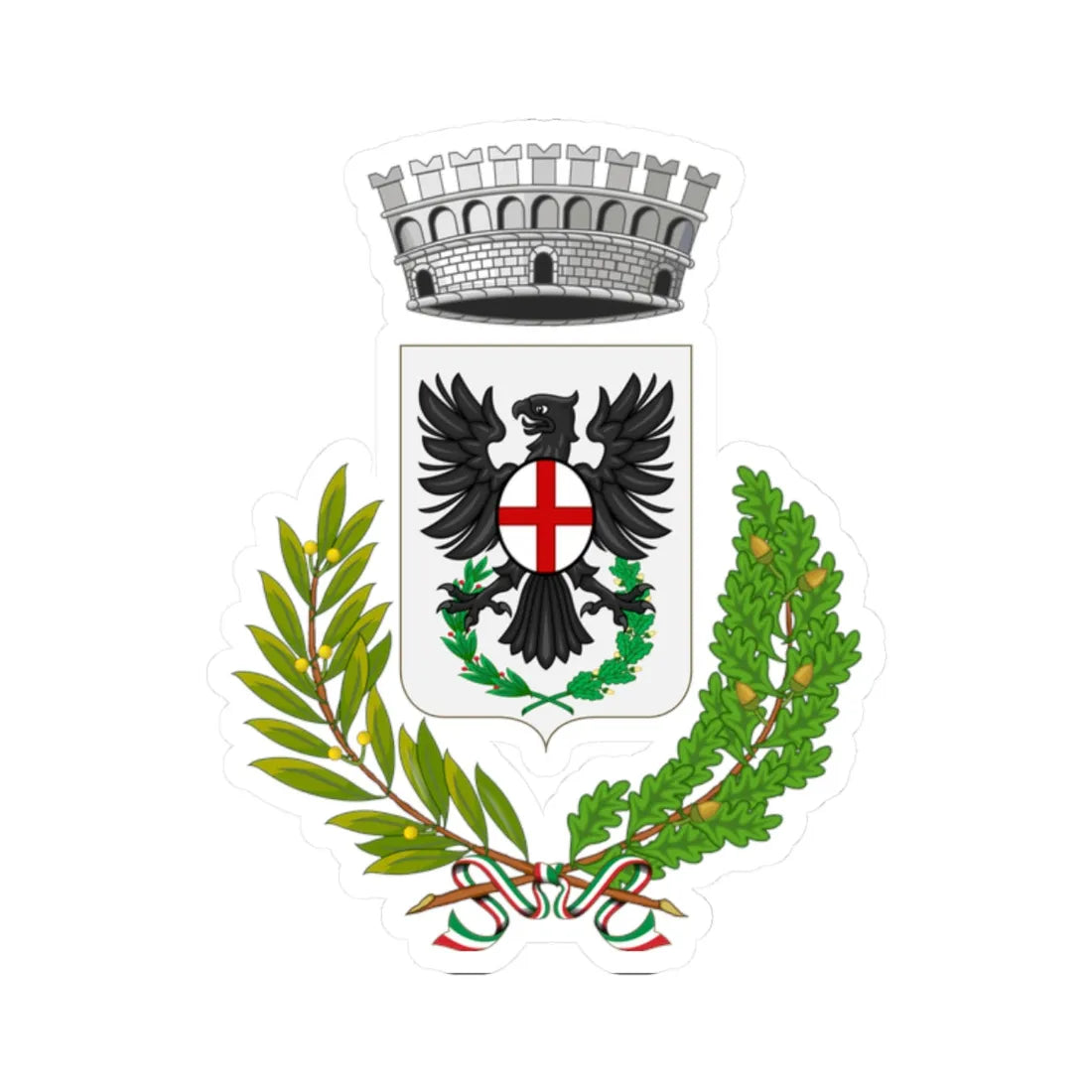 Laigueglia-Stemma (Italy) (Coat of Arms) STICKER Vinyl Kiss-Cut Decal 2 Inch White - The Sticker Space