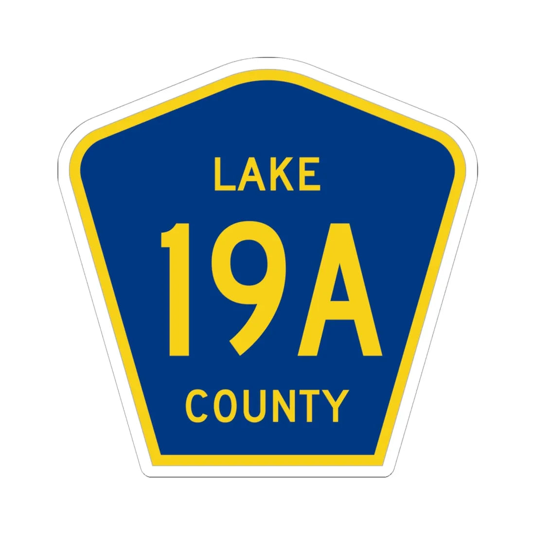 Lake County 19A (Florida) (Road Sign) STICKER Vinyl Kiss-Cut Decal 6 Inch White - The Sticker Space