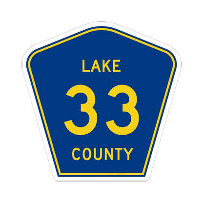 Lake County 33 (Florida) (Road Sign) STICKER Vinyl Kiss-Cut Decal 4 Inch White - The Sticker Space