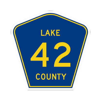 Lake County 42 (Florida) (Road Sign) STICKER Vinyl Kiss-Cut Decal 2 Inch White - The Sticker Space