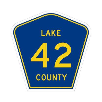 Lake County 42 (Florida) (Road Sign) STICKER Vinyl Kiss-Cut Decal 4 Inch White - The Sticker Space