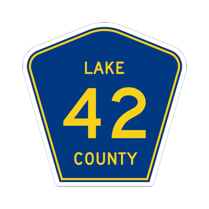 Lake County 42 (Florida) (Road Sign) STICKER Vinyl Kiss-Cut Decal 6 Inch White - The Sticker Space