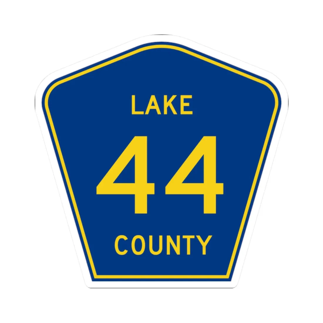 Lake County 44 (Florida) (Road Sign) STICKER Vinyl Kiss-Cut Decal 2 Inch White - The Sticker Space