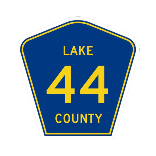 Lake County 44 (Florida) (Road Sign) STICKER Vinyl Kiss-Cut Decal 2 Inch White - The Sticker Space