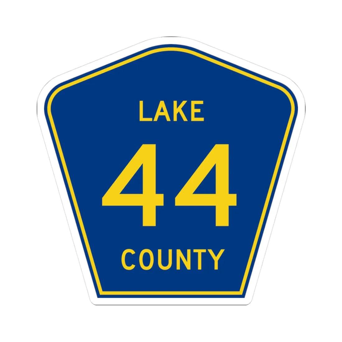 Lake County 44 (Florida) (Road Sign) STICKER Vinyl Kiss-Cut Decal 3 Inch White - The Sticker Space