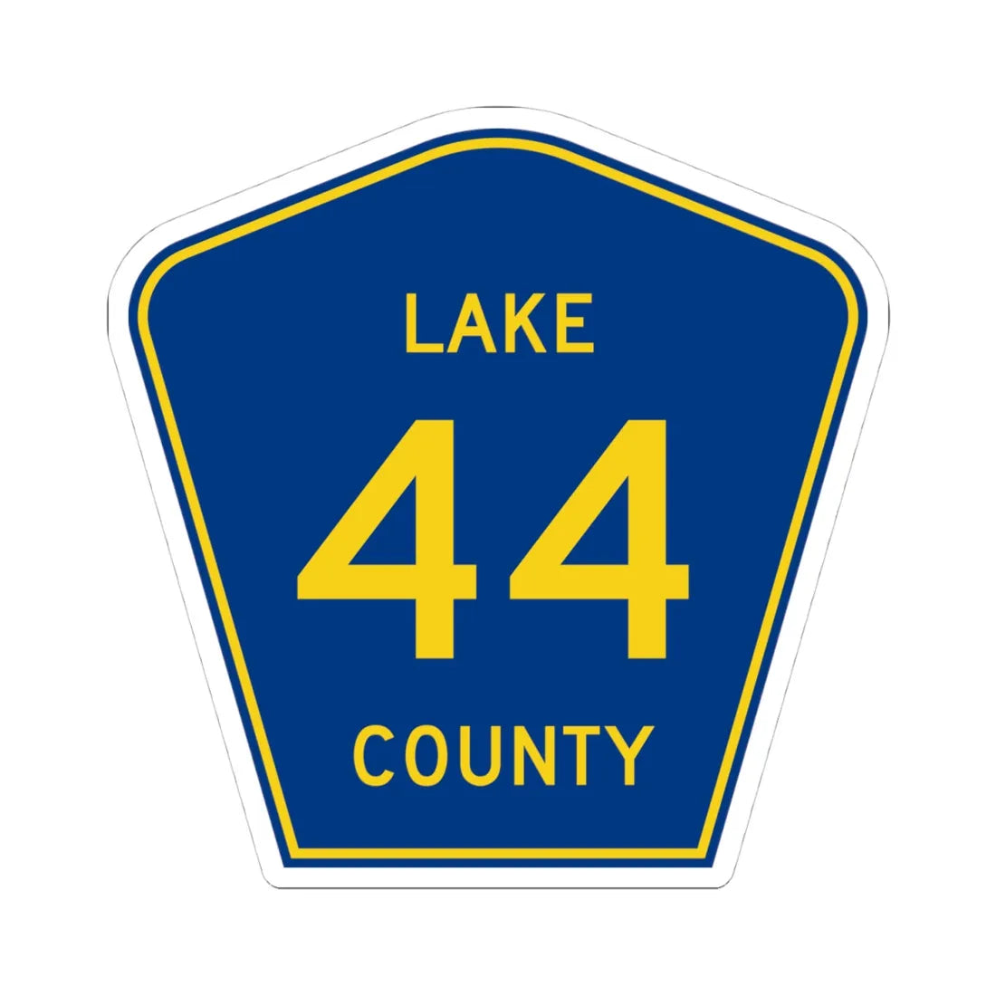Lake County 44 (Florida) (Road Sign) STICKER Vinyl Kiss-Cut Decal 4 Inch White - The Sticker Space