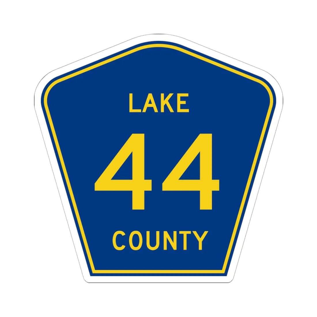 Lake County 44 (Florida) (Road Sign) STICKER Vinyl Kiss-Cut Decal 6 Inch White - The Sticker Space