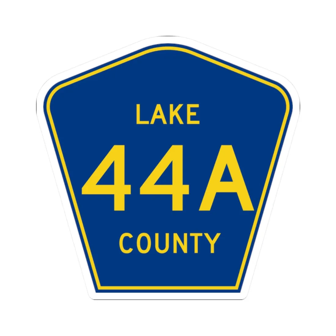 Lake County 44A (Florida) (Road Sign) STICKER Vinyl Kiss-Cut Decal 2 Inch White - The Sticker Space