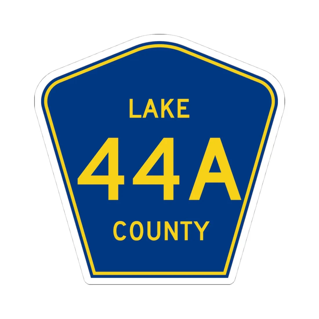 Lake County 44A (Florida) (Road Sign) STICKER Vinyl Kiss-Cut Decal 4 Inch White - The Sticker Space