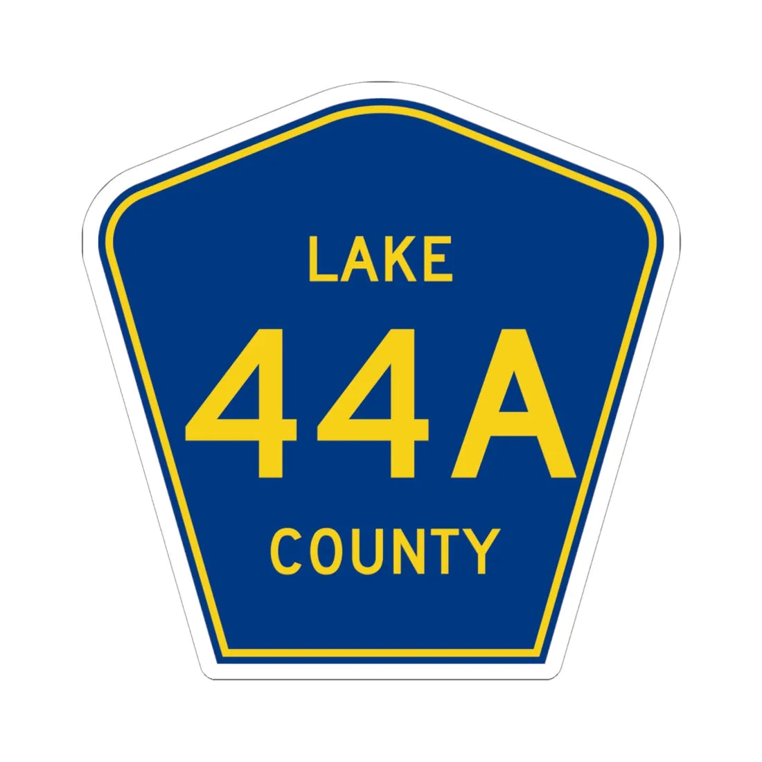 Lake County 44A (Florida) (Road Sign) STICKER Vinyl Kiss-Cut Decal 6 Inch White - The Sticker Space