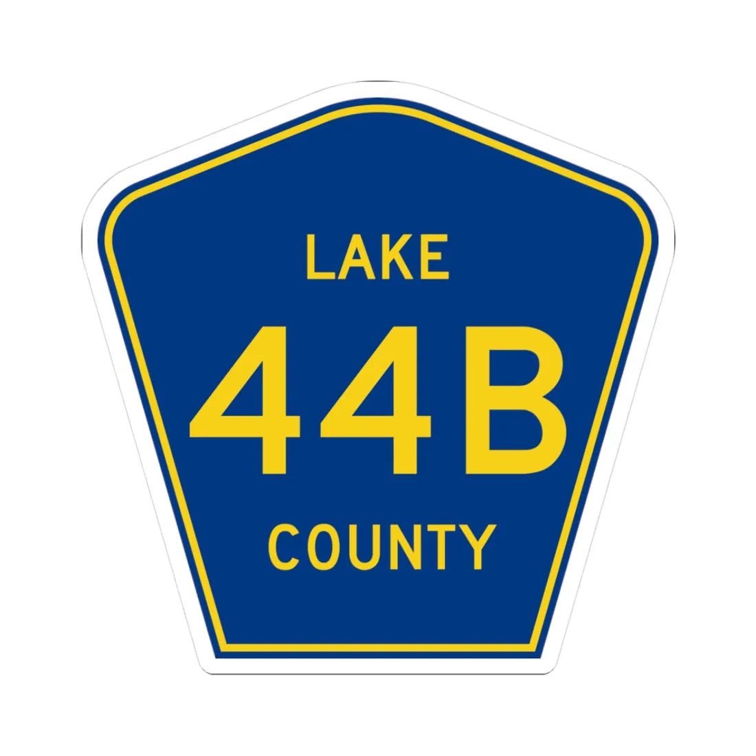 Lake County 44B (Florida) (Road Sign) STICKER Vinyl Kiss-Cut Decal 3 Inch White - The Sticker Space