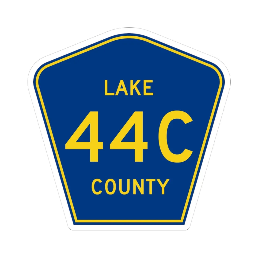 Lake County 44C (Florida) (Road Sign) STICKER Vinyl Kiss-Cut Decal 3 Inch White - The Sticker Space