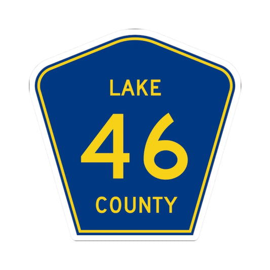 Lake County 46 (Florida) (Road Sign) STICKER Vinyl Kiss-Cut Decal 2 Inch White - The Sticker Space