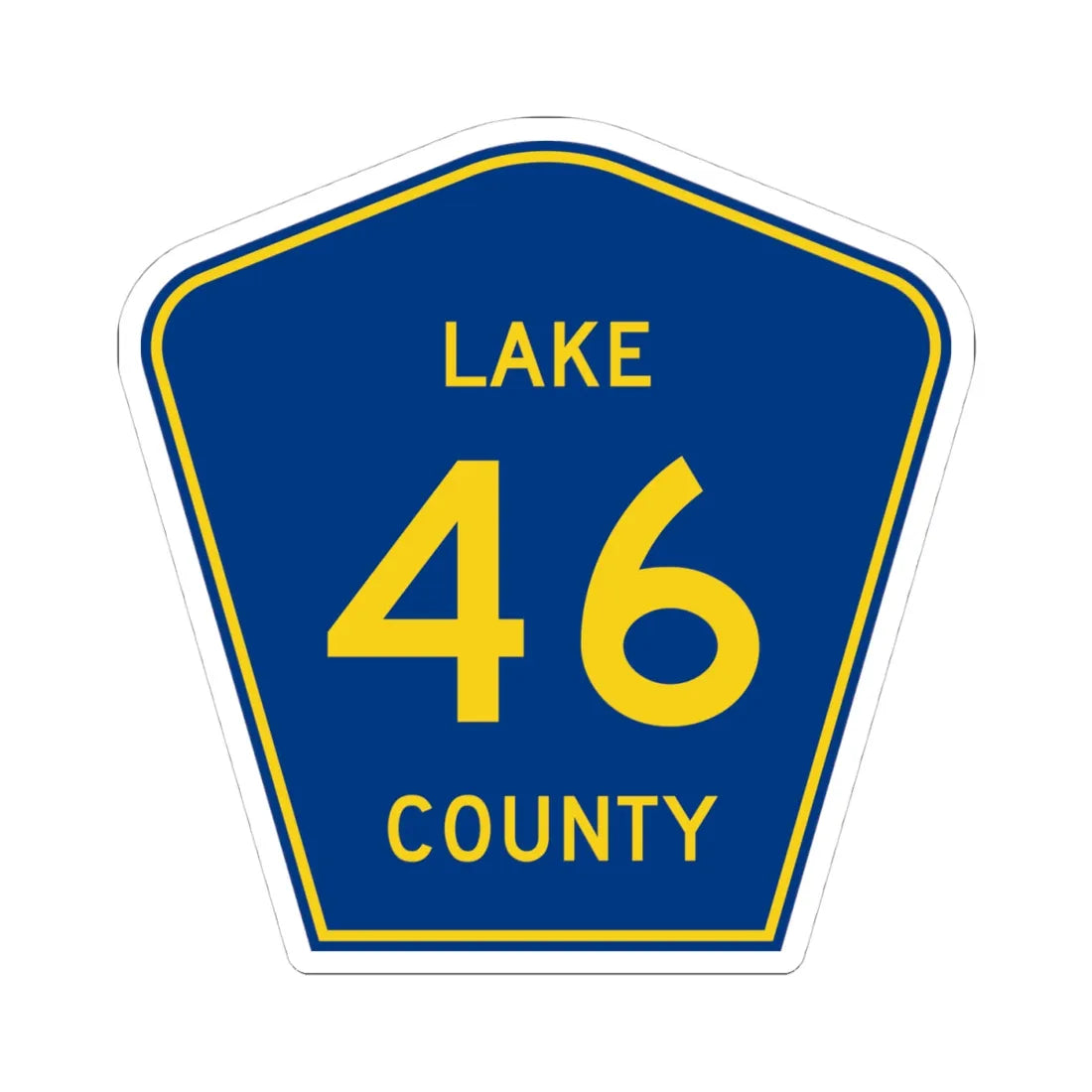 Lake County 46 (Florida) (Road Sign) STICKER Vinyl Kiss-Cut Decal 4 Inch White - The Sticker Space