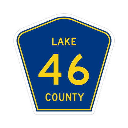 Lake County 46 (Florida) (Road Sign) STICKER Vinyl Kiss-Cut Decal 4 Inch White - The Sticker Space