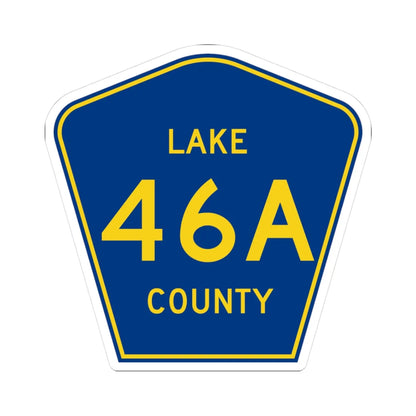 Lake County 46A (Florida) (Road Sign) STICKER Vinyl Kiss-Cut Decal 3 Inch White - The Sticker Space