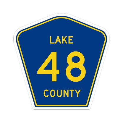 Lake County 48 (Florida) (Road Sign) STICKER Vinyl Kiss-Cut Decal 3 Inch White - The Sticker Space
