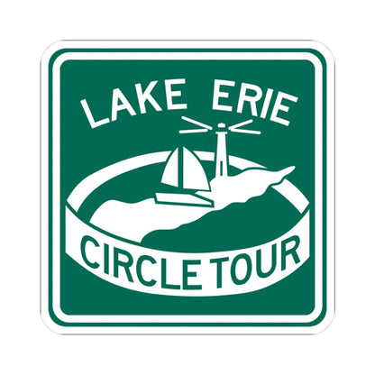 Lake Erie Circle Tour (Ohio) (Road Sign) STICKER Vinyl Kiss-Cut Decal 3 Inch White - The Sticker Space