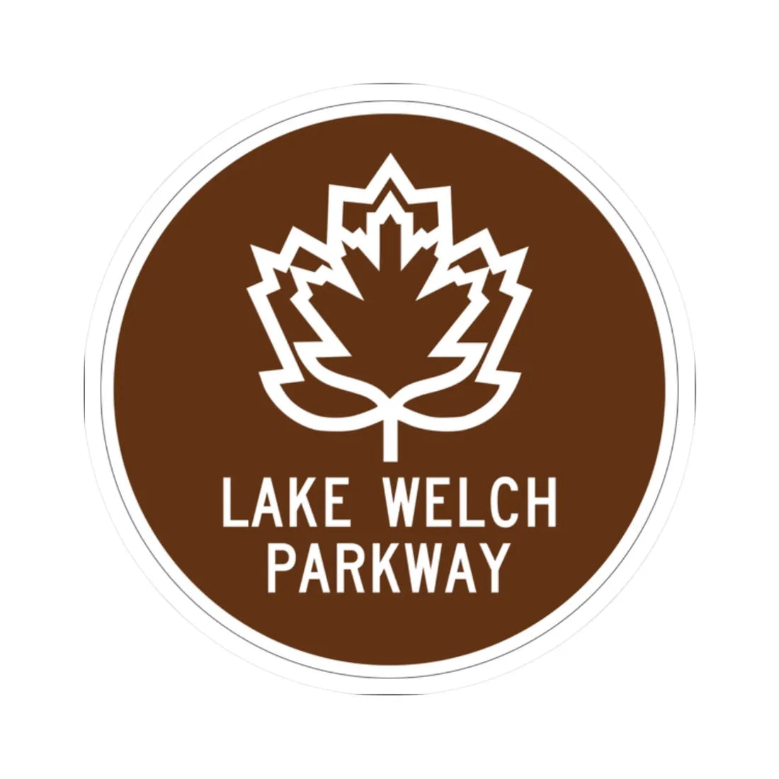 Lake Welch Pkwy Shield (New York) (Road Sign) STICKER Vinyl Kiss-Cut Decal 2 Inch White - The Sticker Space